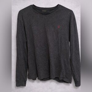 Polo Ralph Lauren Gray Long Sleeve V-Neck Shirt Men’s Medium